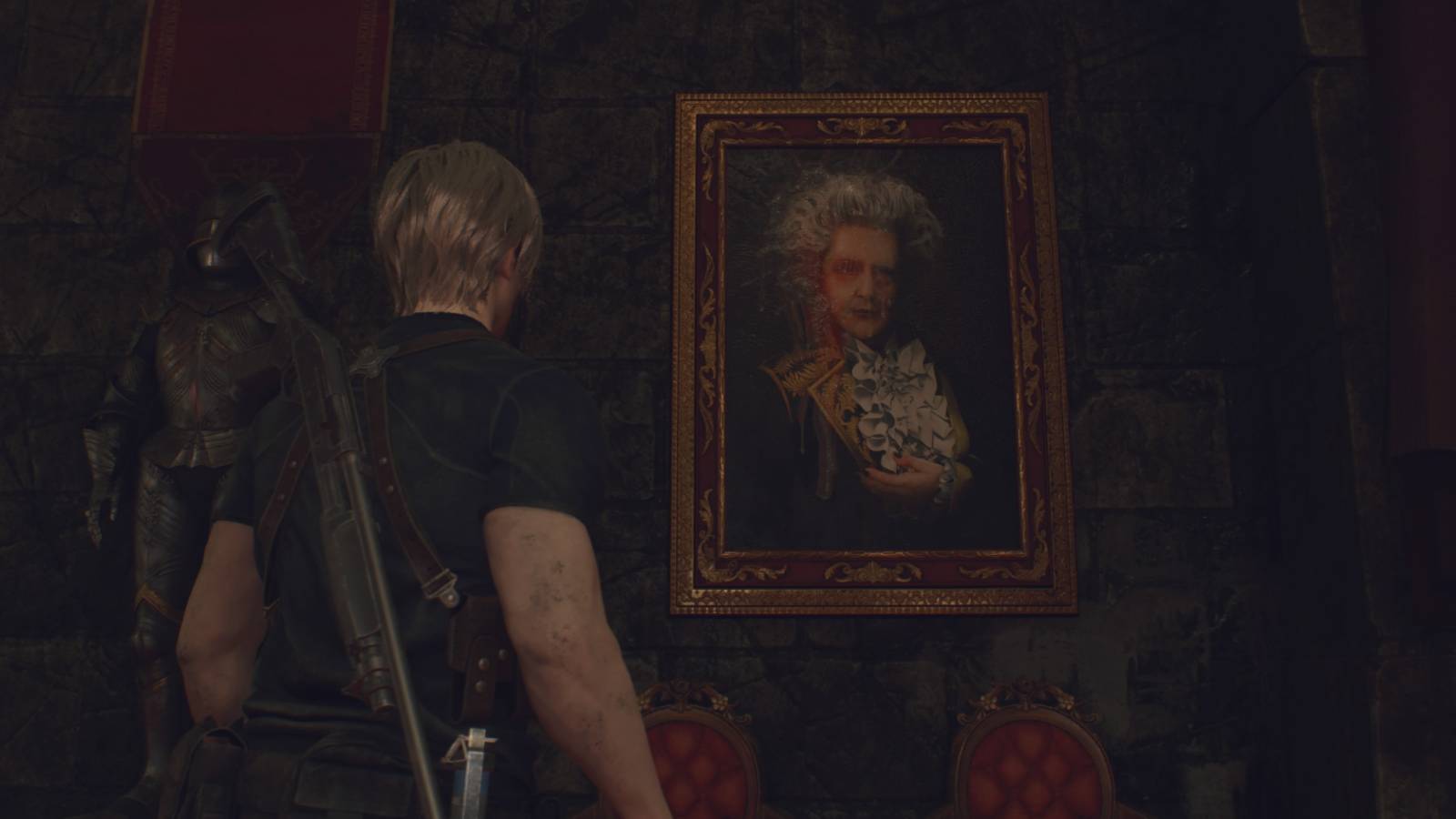 Leon finds a portrait of Ramon Salazar in Resident Evil 4 remake