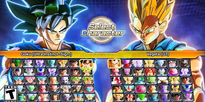 Character Selection in Dragon Ball: Xenoverse 2