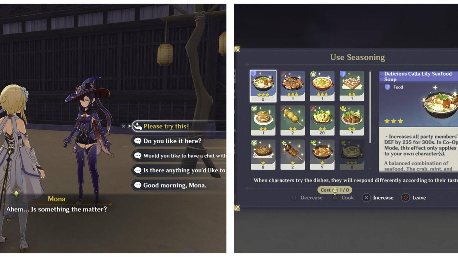 characters favorite dishes in genshin impact