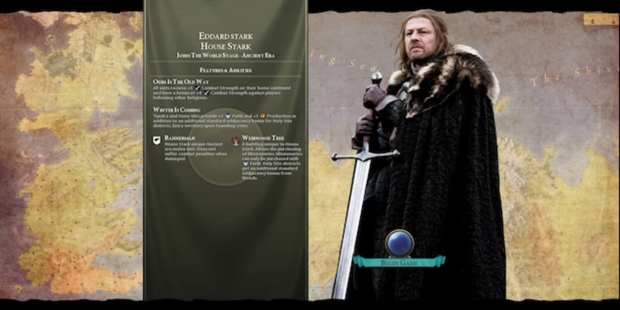 Civilization 6 A Civ of Ice and Fire Ned Stark