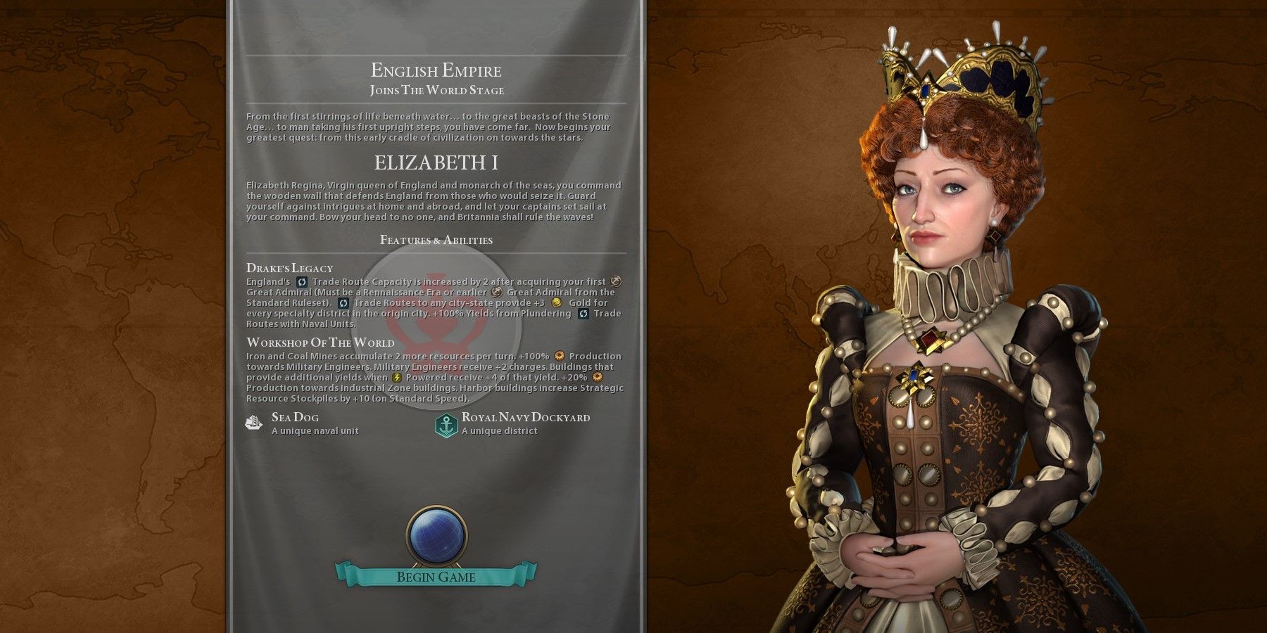 Civilization 6 Elizabeth Loading Screen