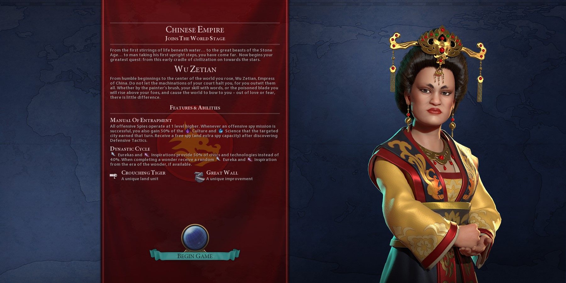 Civilization 6 Wu Zetian Loading Screen