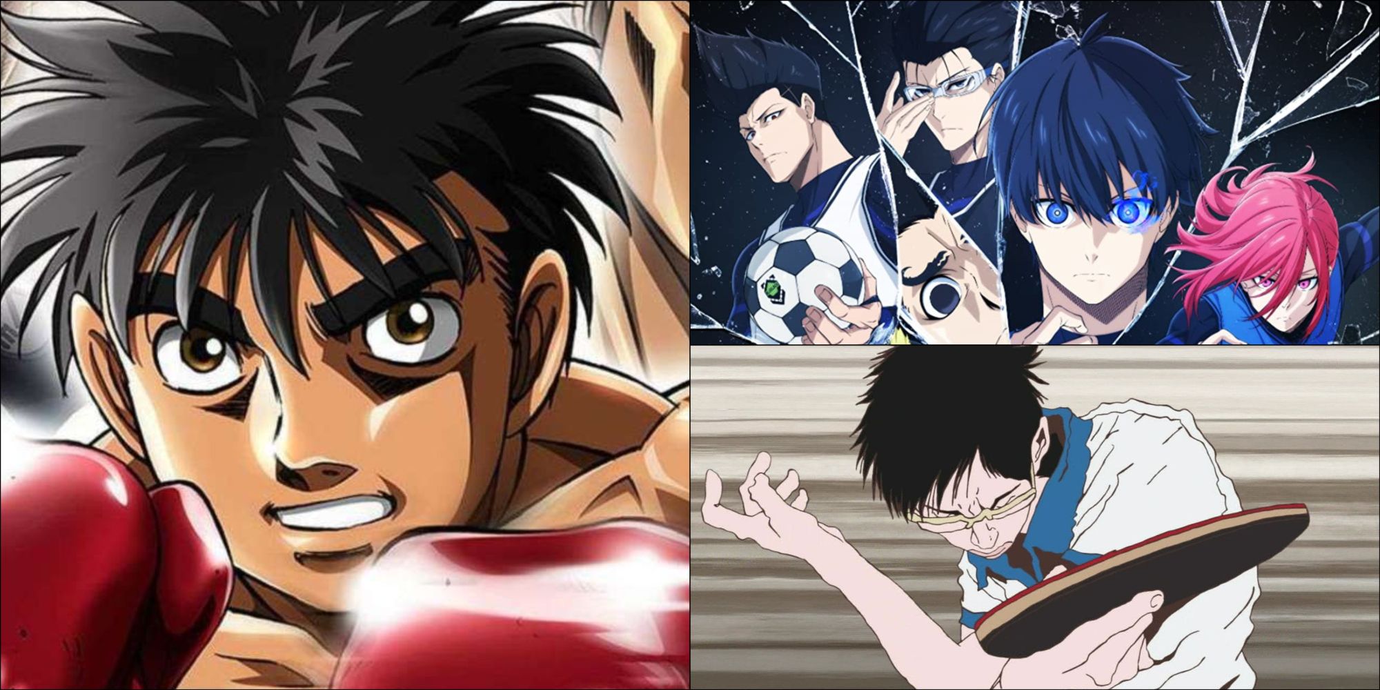 Hajime no ippo, Blue Lock and Ping Pong the Animation