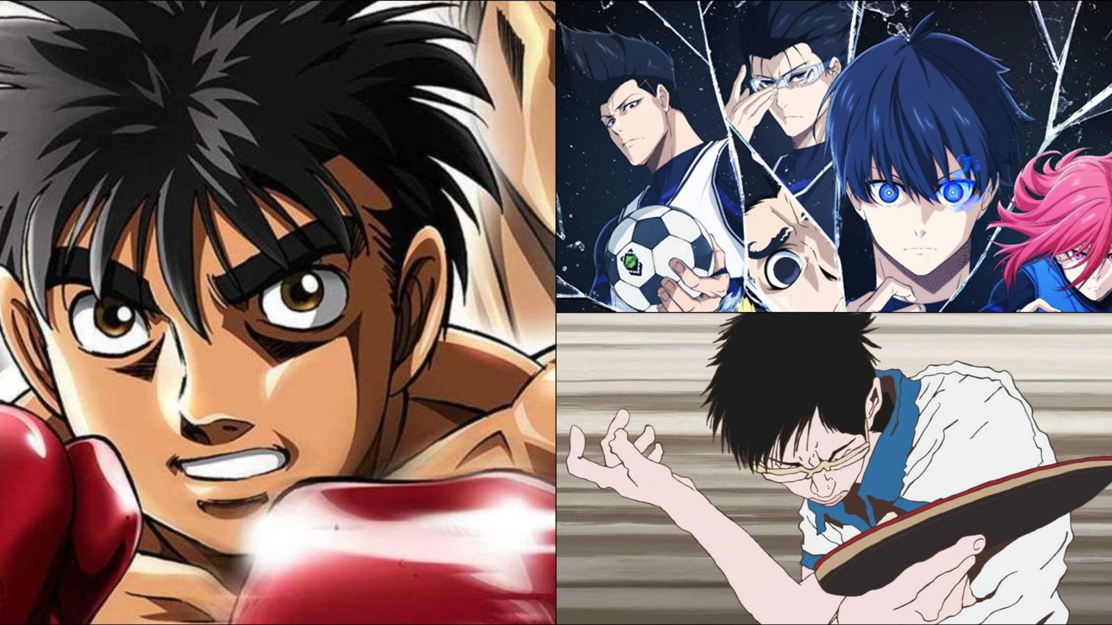 Hajime no ippo, Blue Lock and Ping Pong the Animation