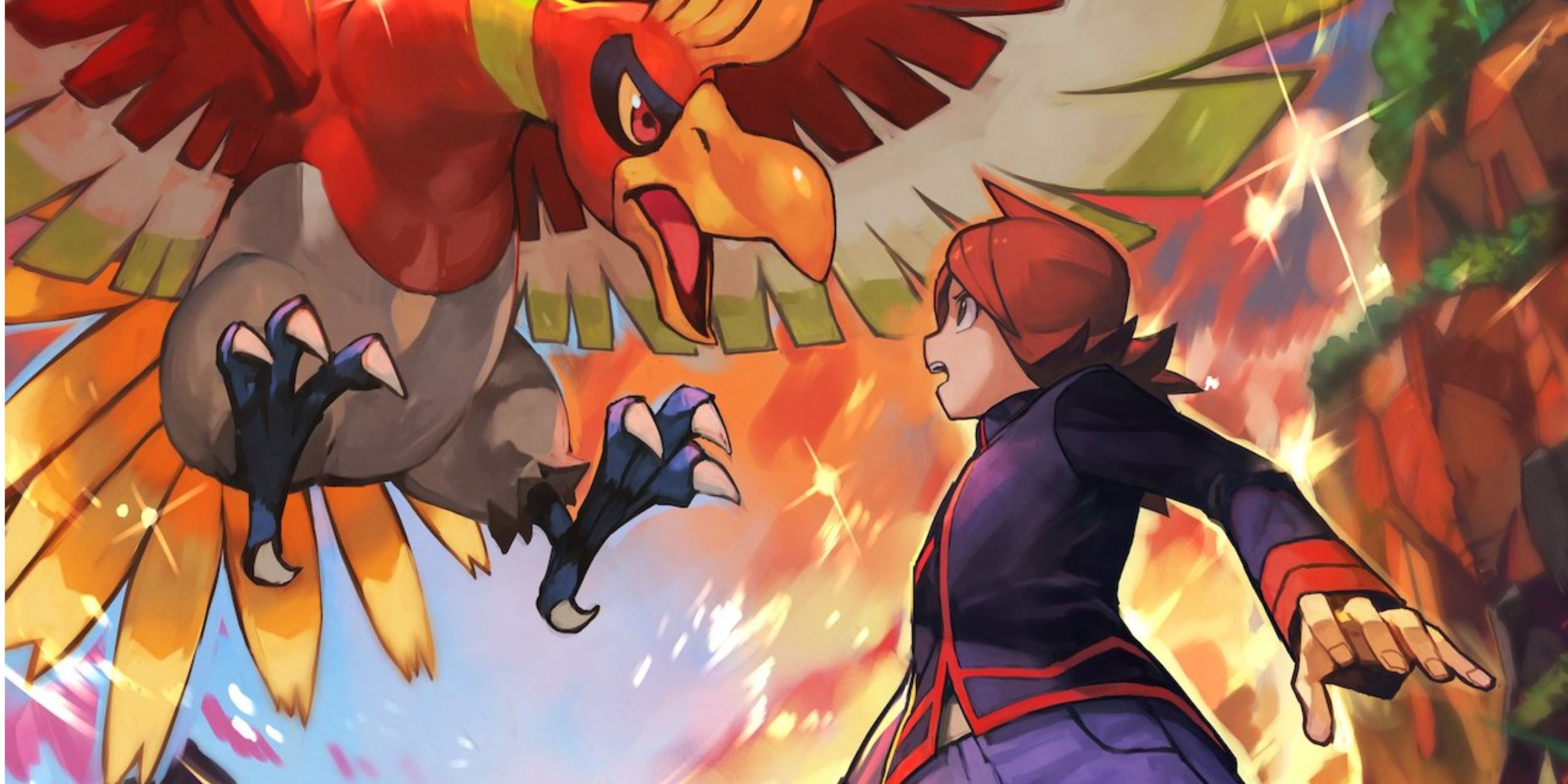 Rival character Silver with Ho-oh