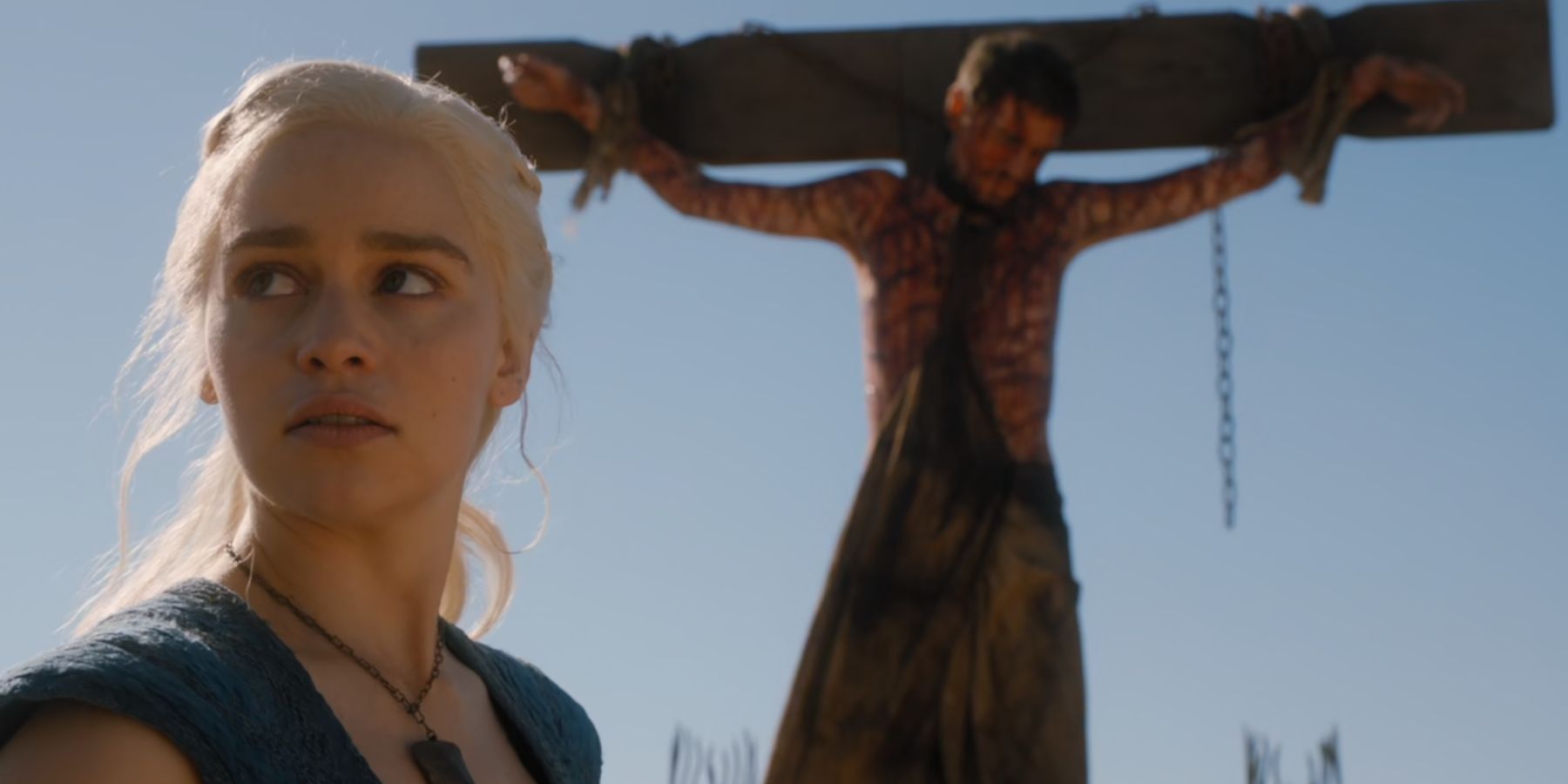 Daenerys inspecting the Walk of Punishment in Game of Thrones.