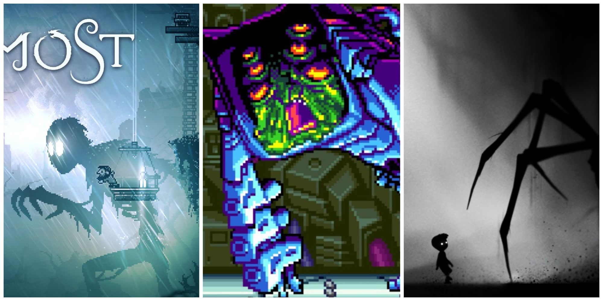 Left: Inmost, Middle: Metroid Fusion, Right: Limbo