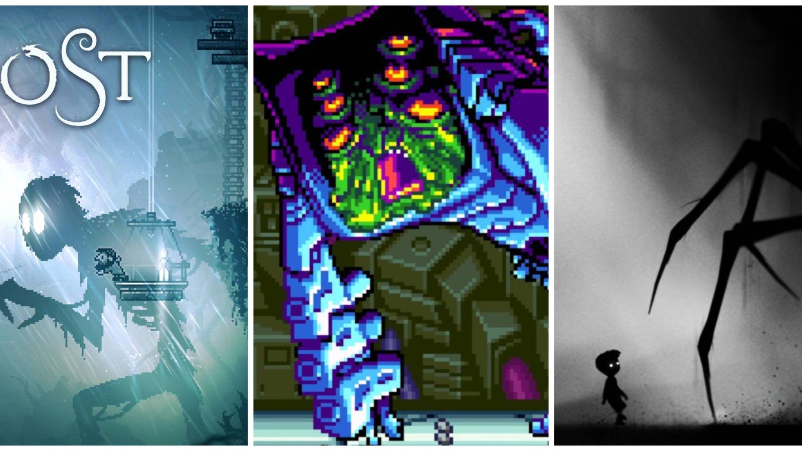 Left: Inmost, Middle: Metroid Fusion, Right: Limbo