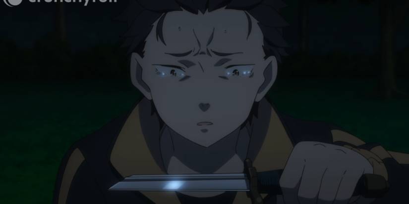 Subaru holding a knife