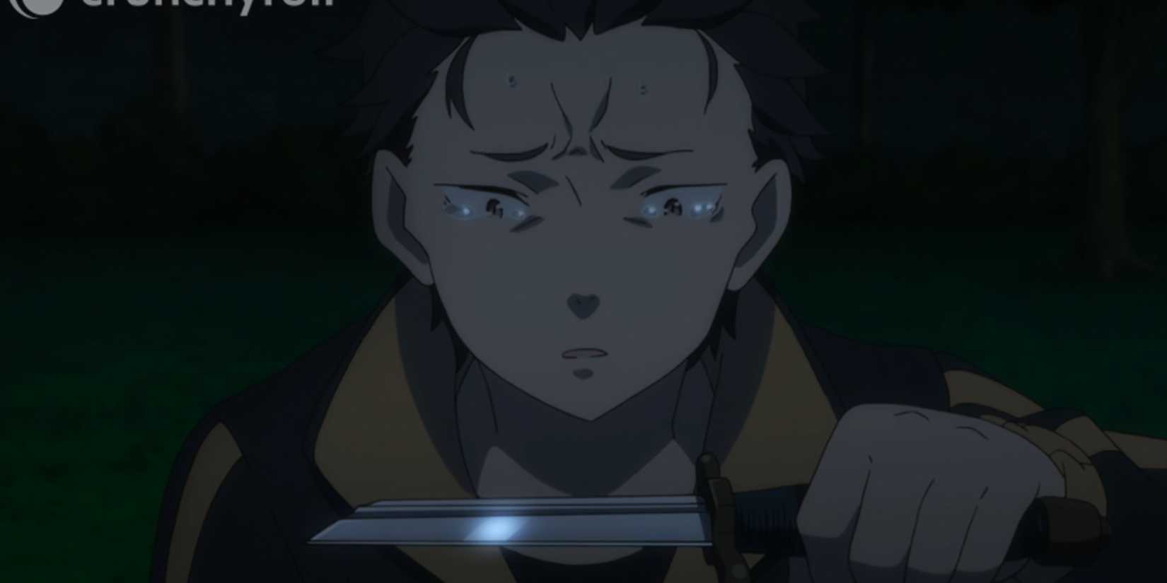 Subaru holding a knife