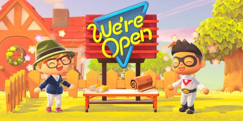 Two players trade items in Animal Crossing New Horizons