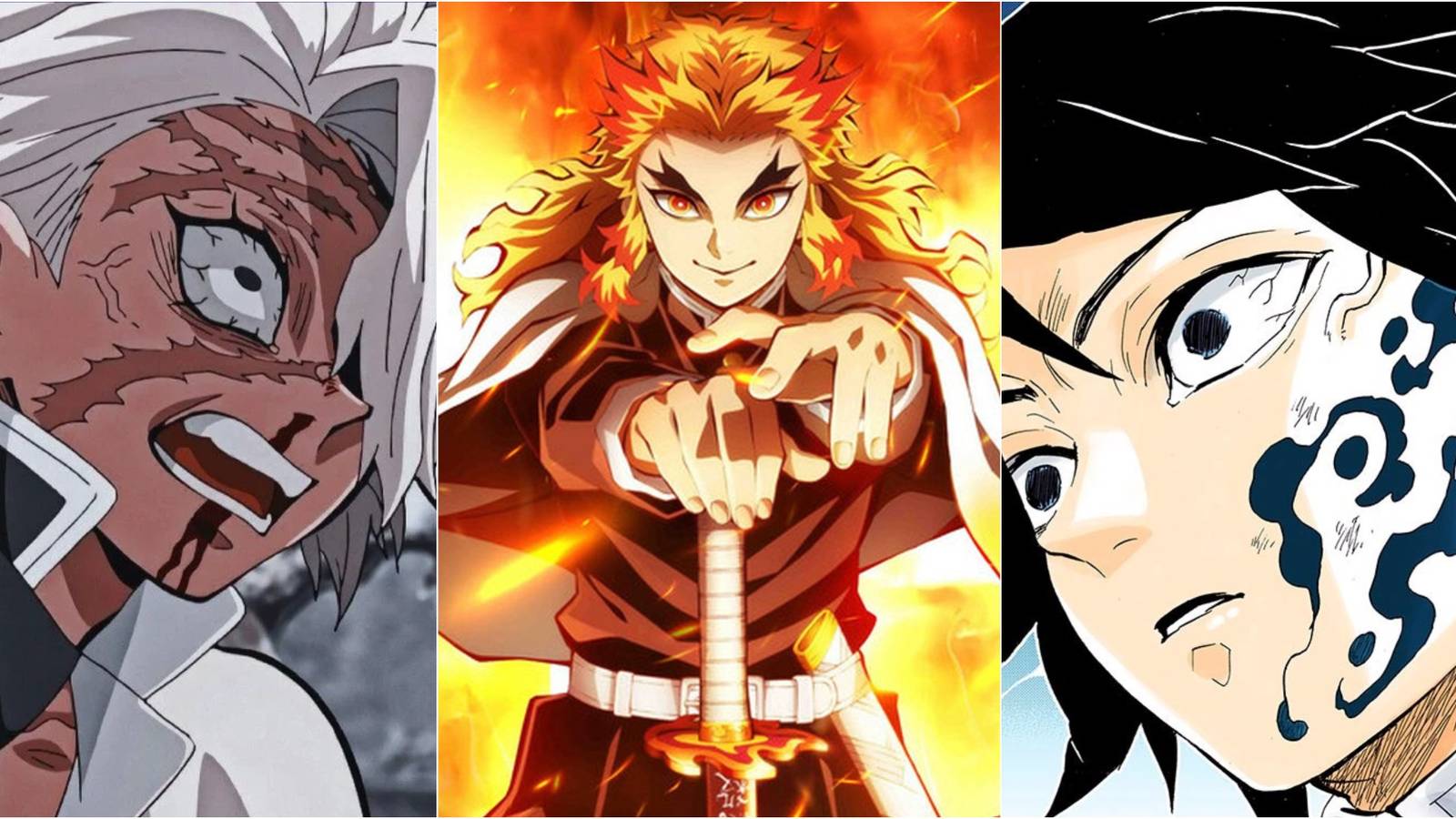wind Hashira Rengoku Giyu Tomioka demon slayer mark