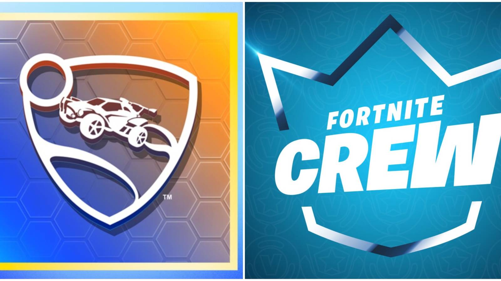rocket league pass logo and fortnite crew logo