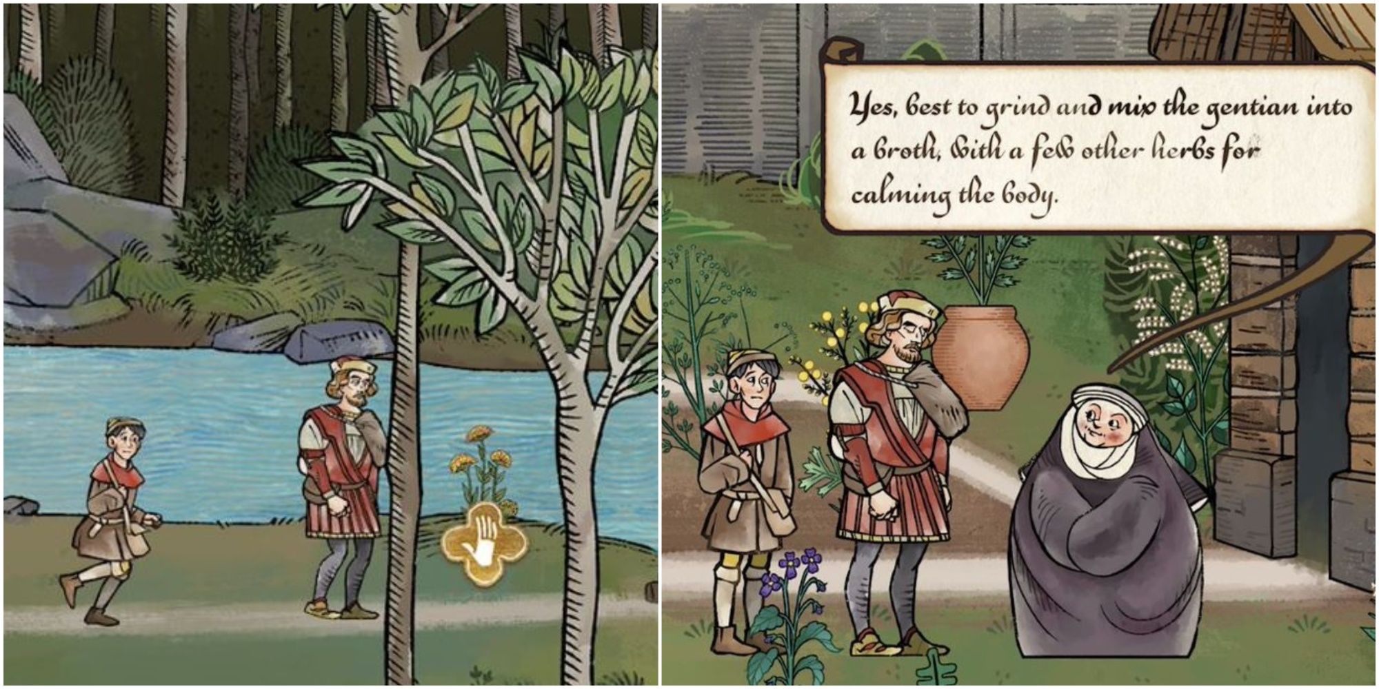 finding flowers to help monk