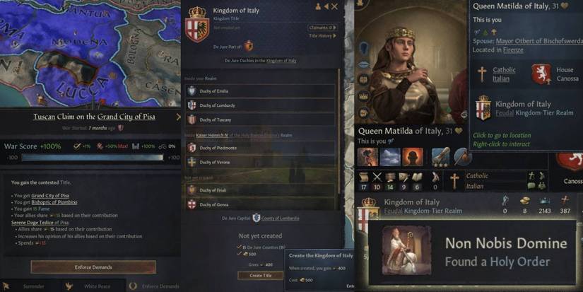 Duchess Matilda founded a Holy Order after becoming the Queen of Italy