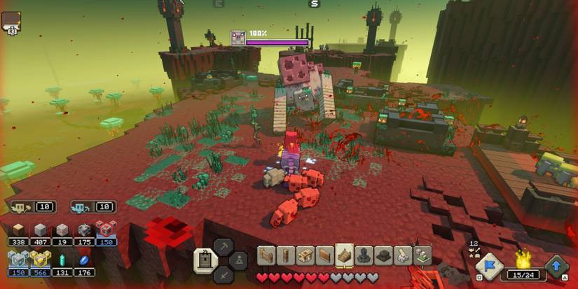 Fighting the Devourer in Minecraft Legends