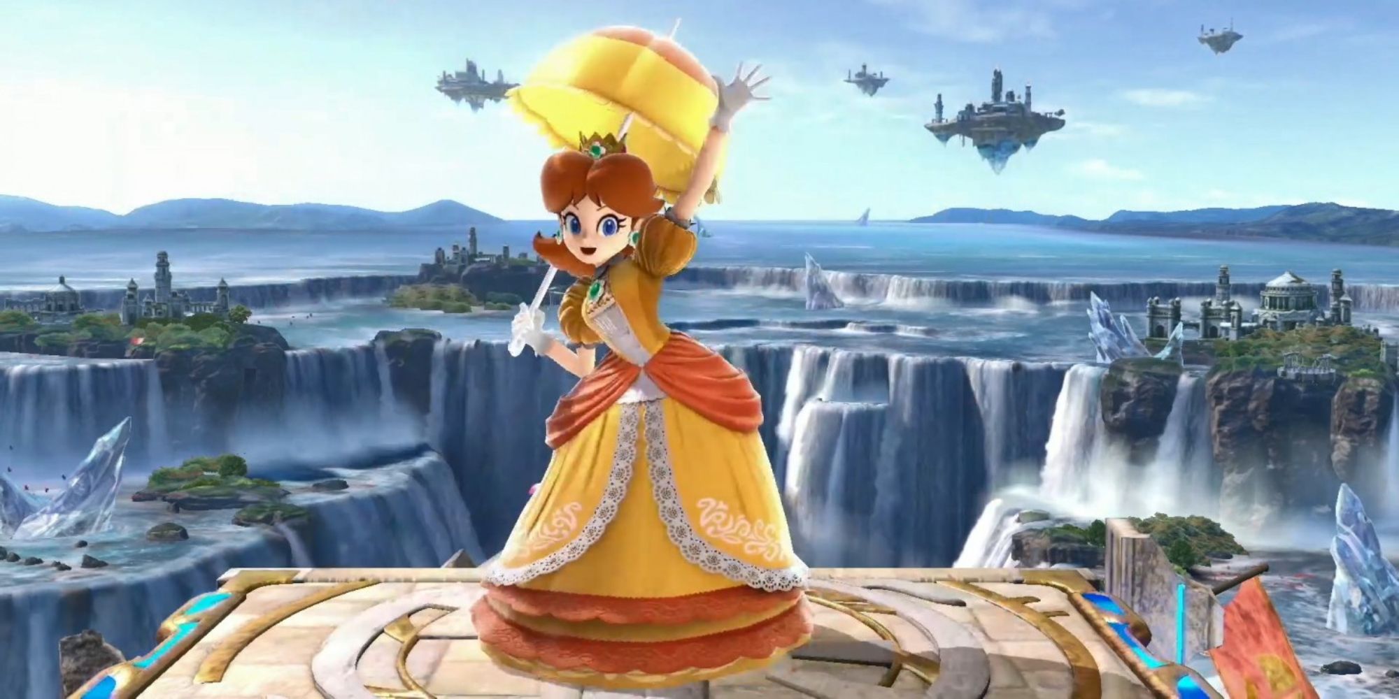 Daisy with her umbrella in Smash Bros