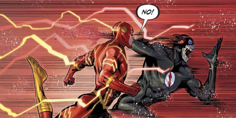 Black Flash and The Flash running in DC Comics