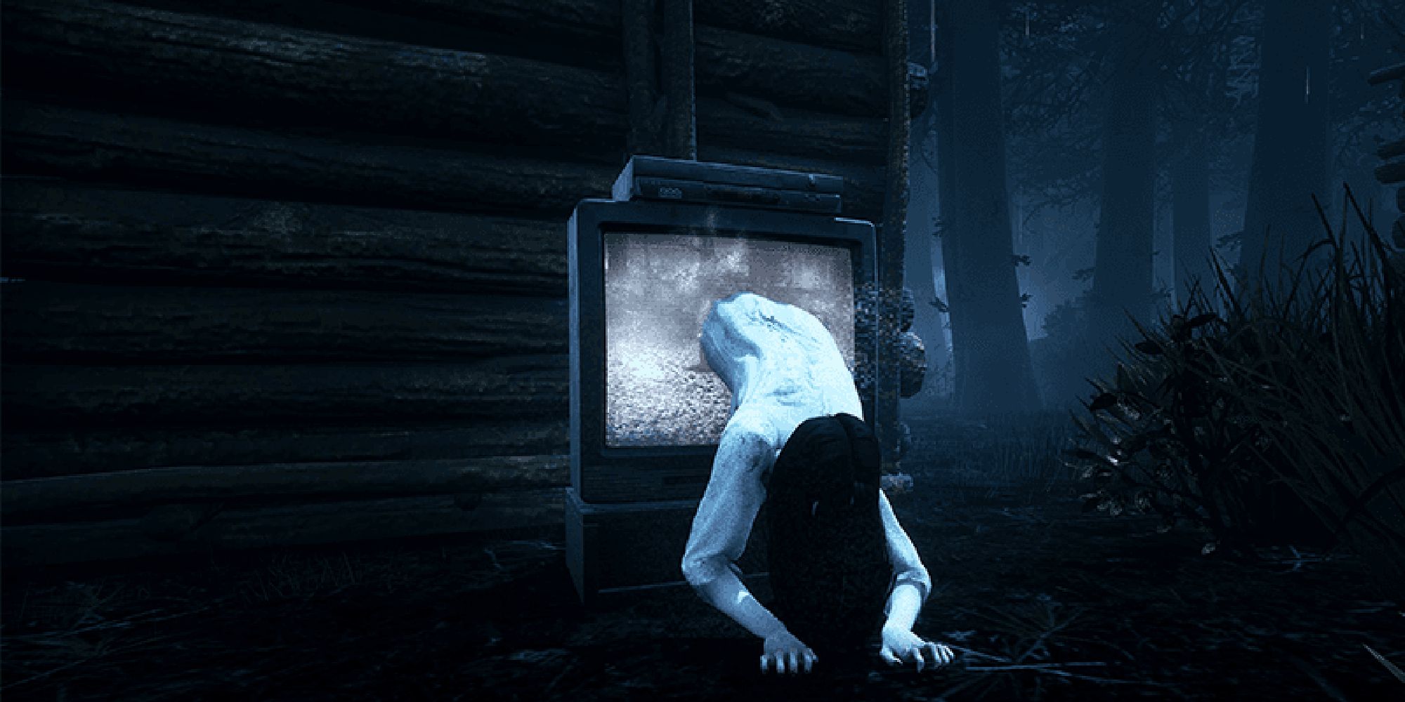 The Onyro crawling out a tv filled with static.