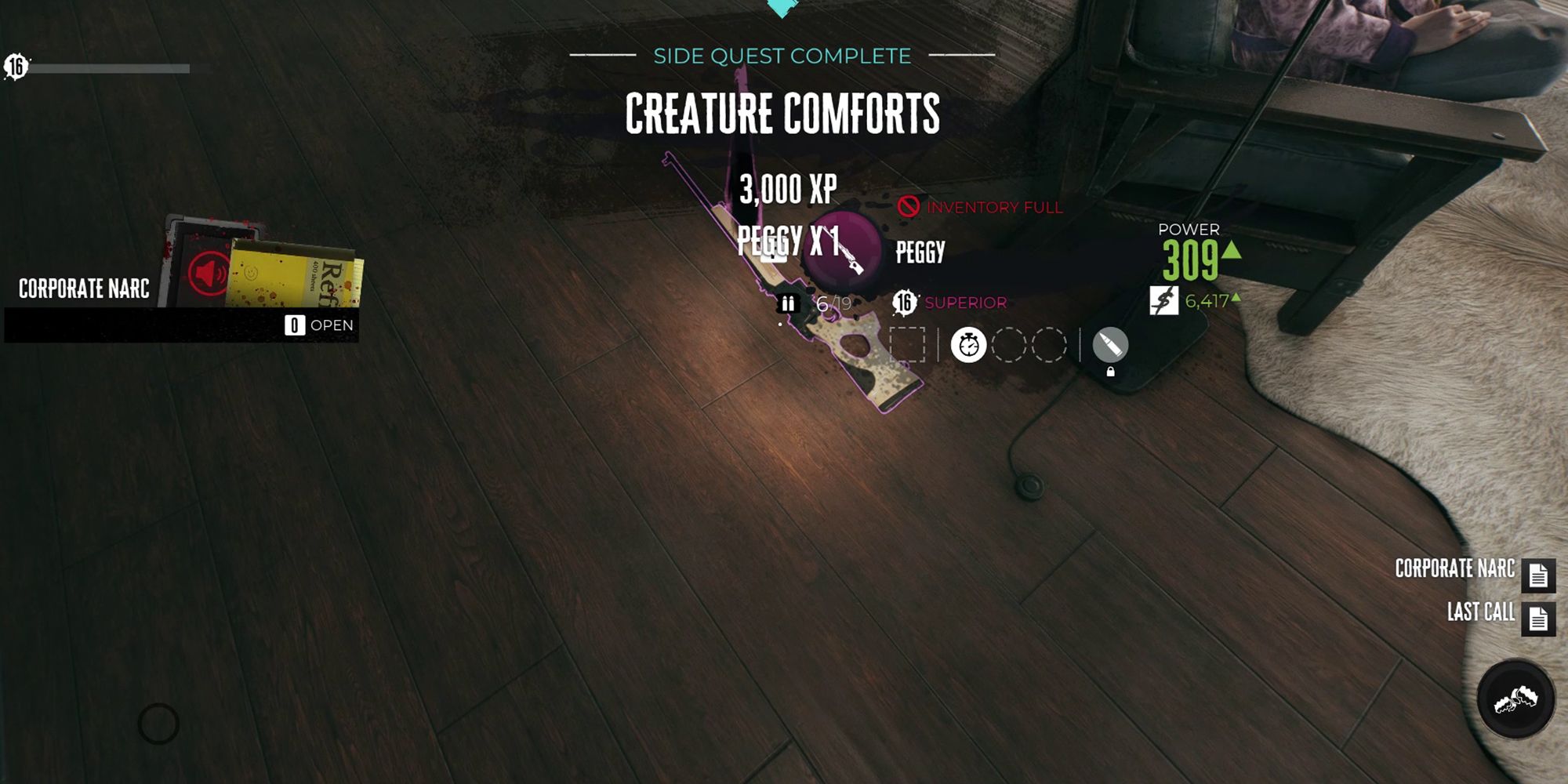 Dead Island 2 - Creature Comforts - Side Quest Complete Results Screen