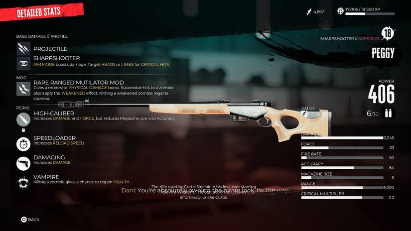 Dead Island 2 Sharpshooter Weapons