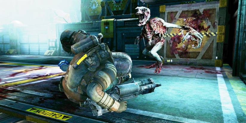 A screenshot of an alien ambush from Dead Space 2