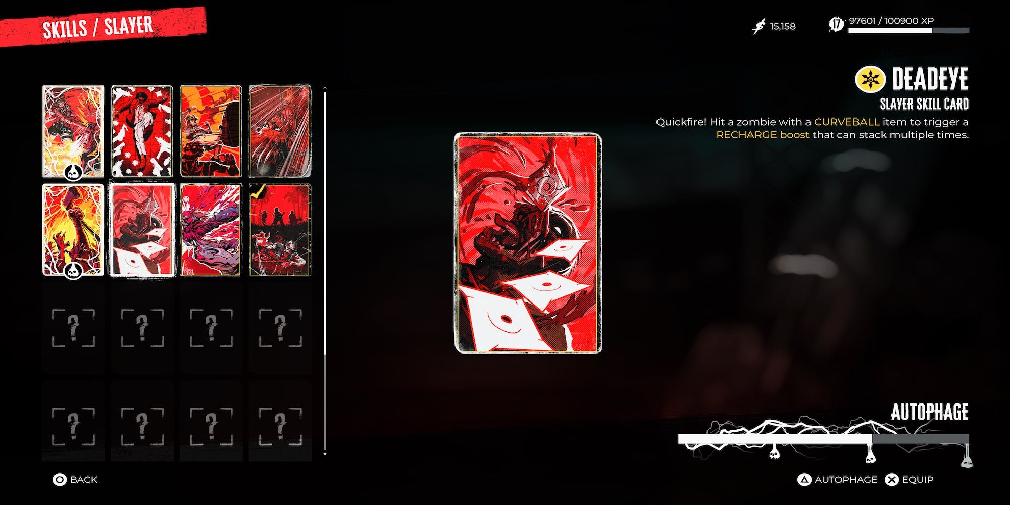 Deadeye skill card in Dead Island 2