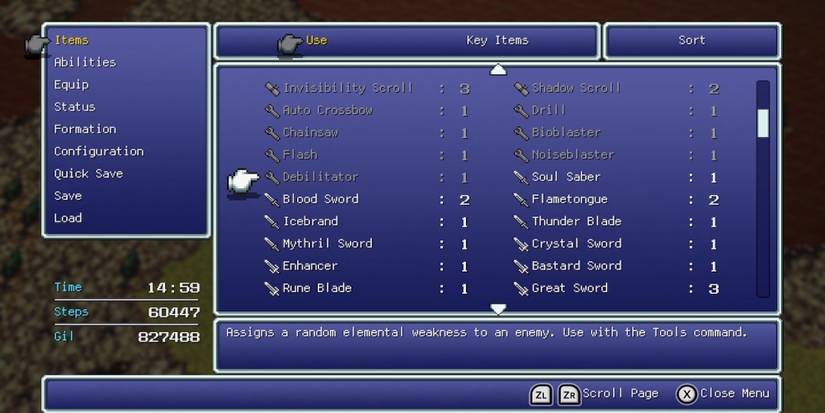 Debilitator, Edgar’s ability in Final Fantasy 6