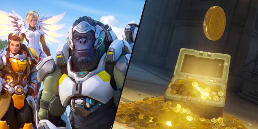 Brigitte, Mercy, Winston and Overwatch Coins