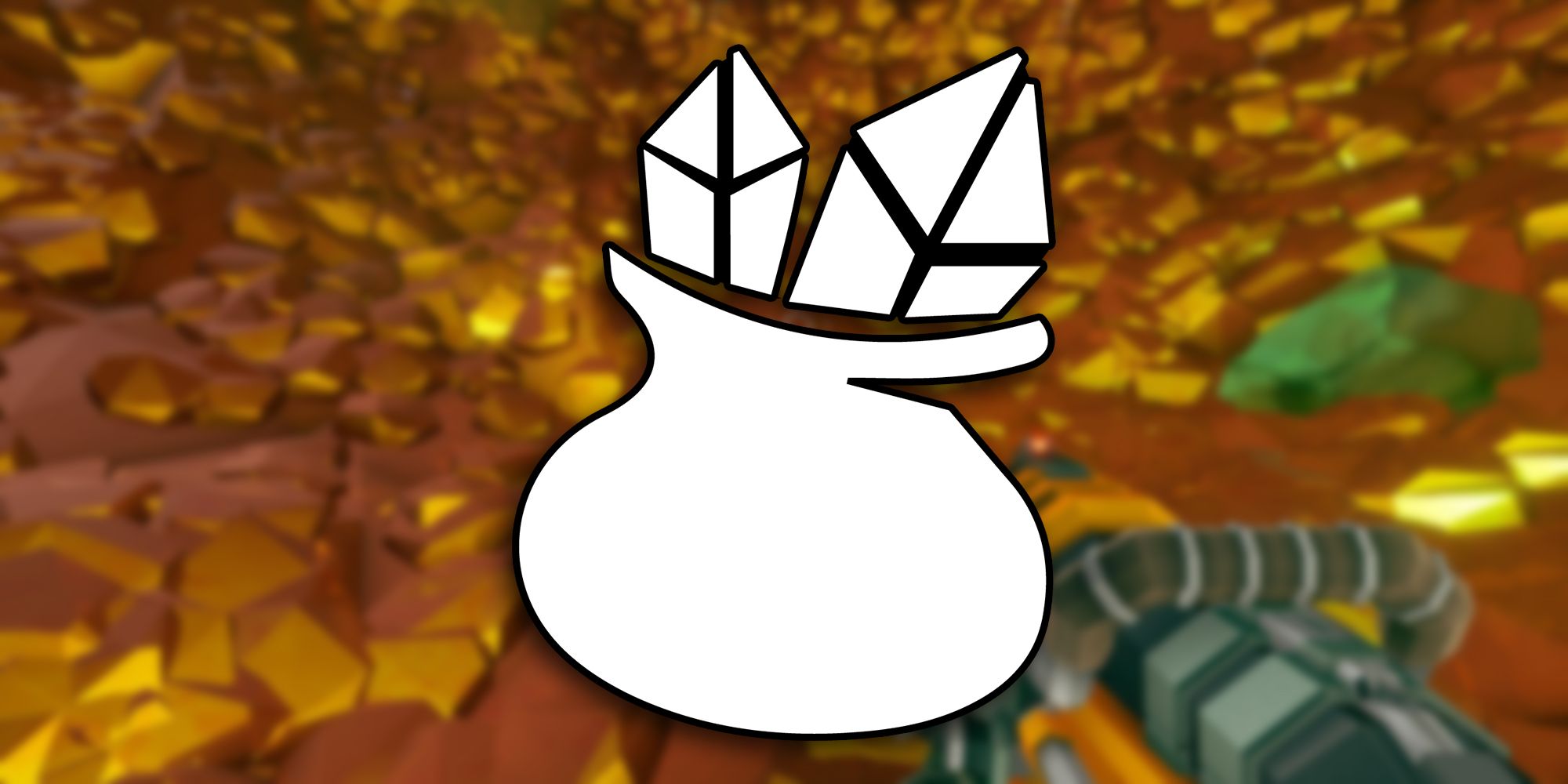 Deep Rock Galactic - Deep Pockets Perk Icon PNG Over Image Of Gold From Crassus Explosion
