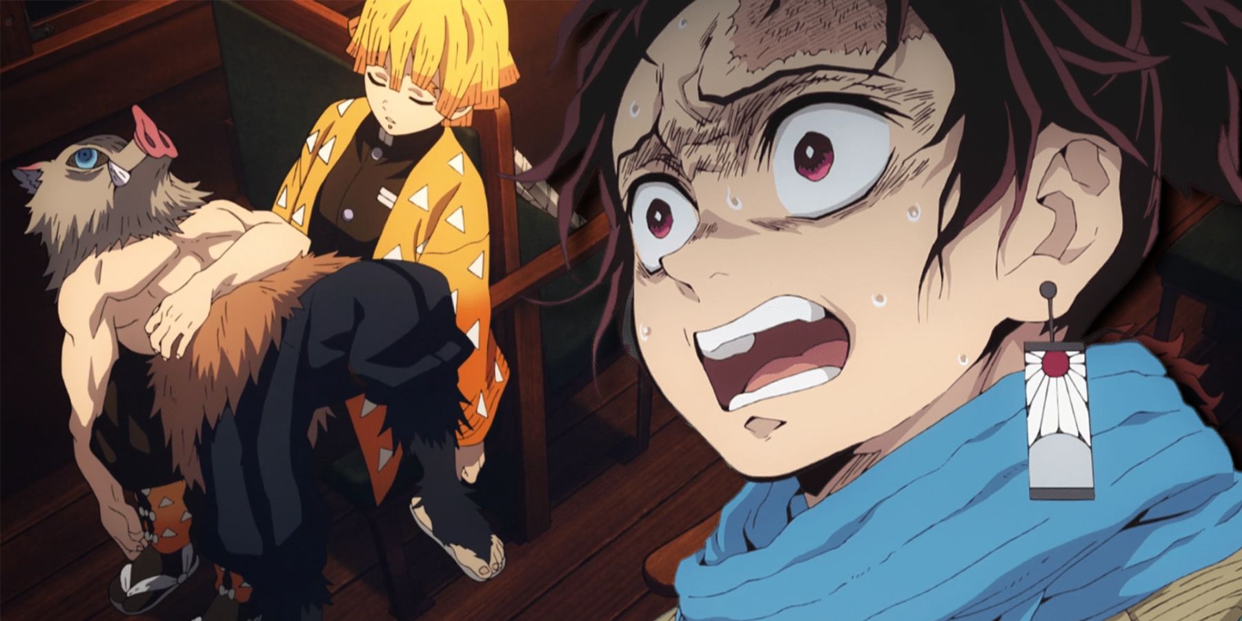 Demon Slayer - Tanjiro Distraught Seeing Zenitsu And Inosuke Alseep Saddest Deaths List Header Image