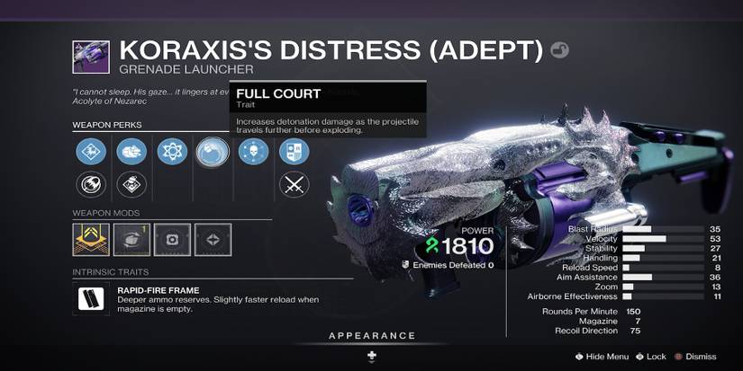 Destiny 2-Koraxsis's Distress-Root of Nightmares Raid Weapon Adept