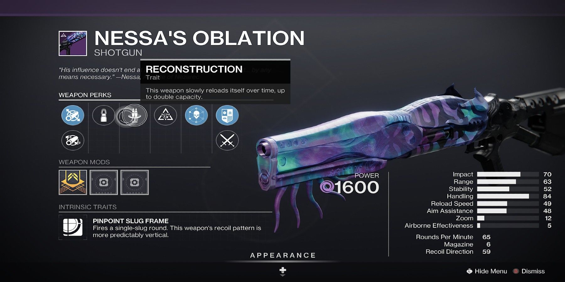 Destiny 2-Nessa's Oblation-Root of Nightmares Weapon