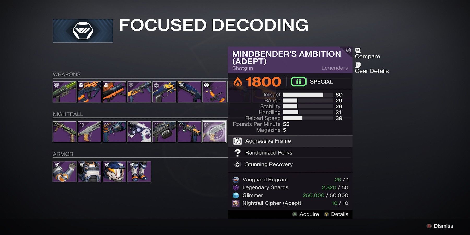 Destiny 2-Nightfall Decoding-Weapon Focusing