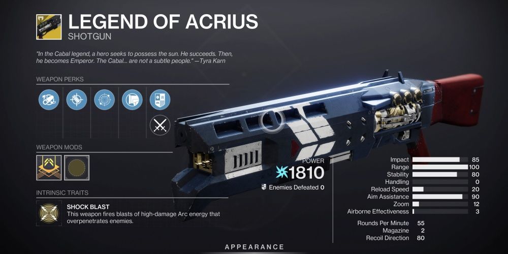 legend of acrius in destiny 2