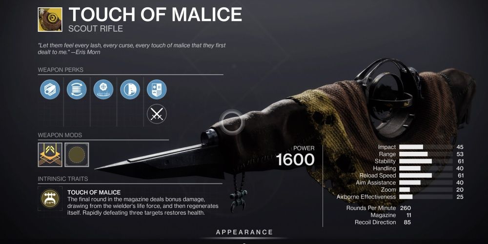Touch of Malice in Destiny 2