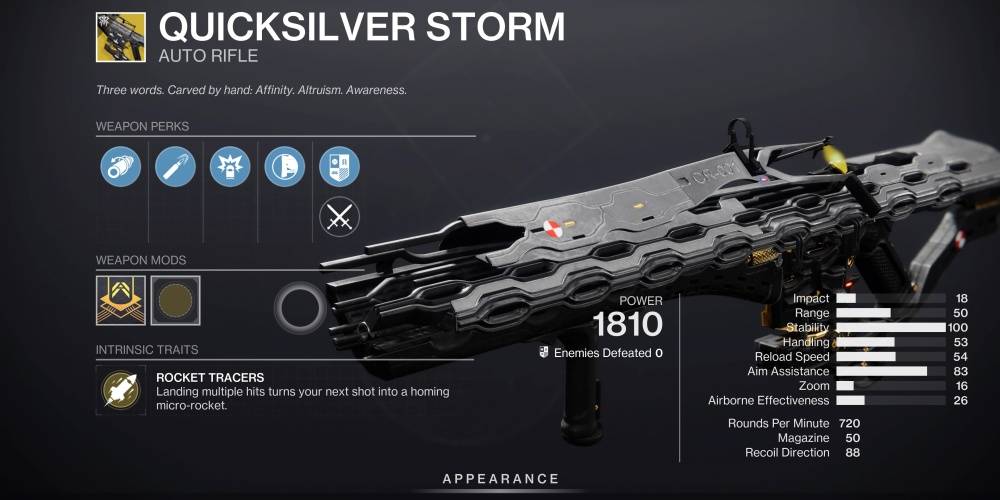 quicksilver storm exotic auto rifle