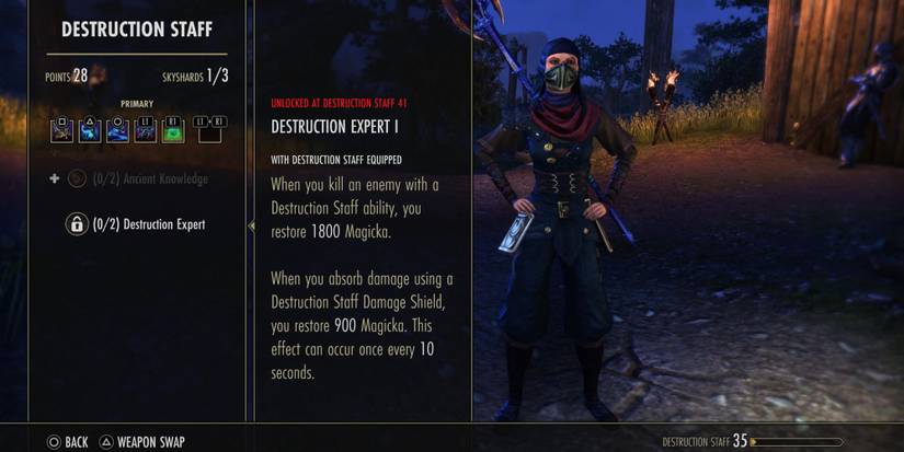 Destruction Expert skill in Elder Scrolls Online