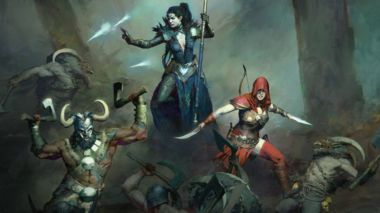 diablo 4 playable characters promo art
