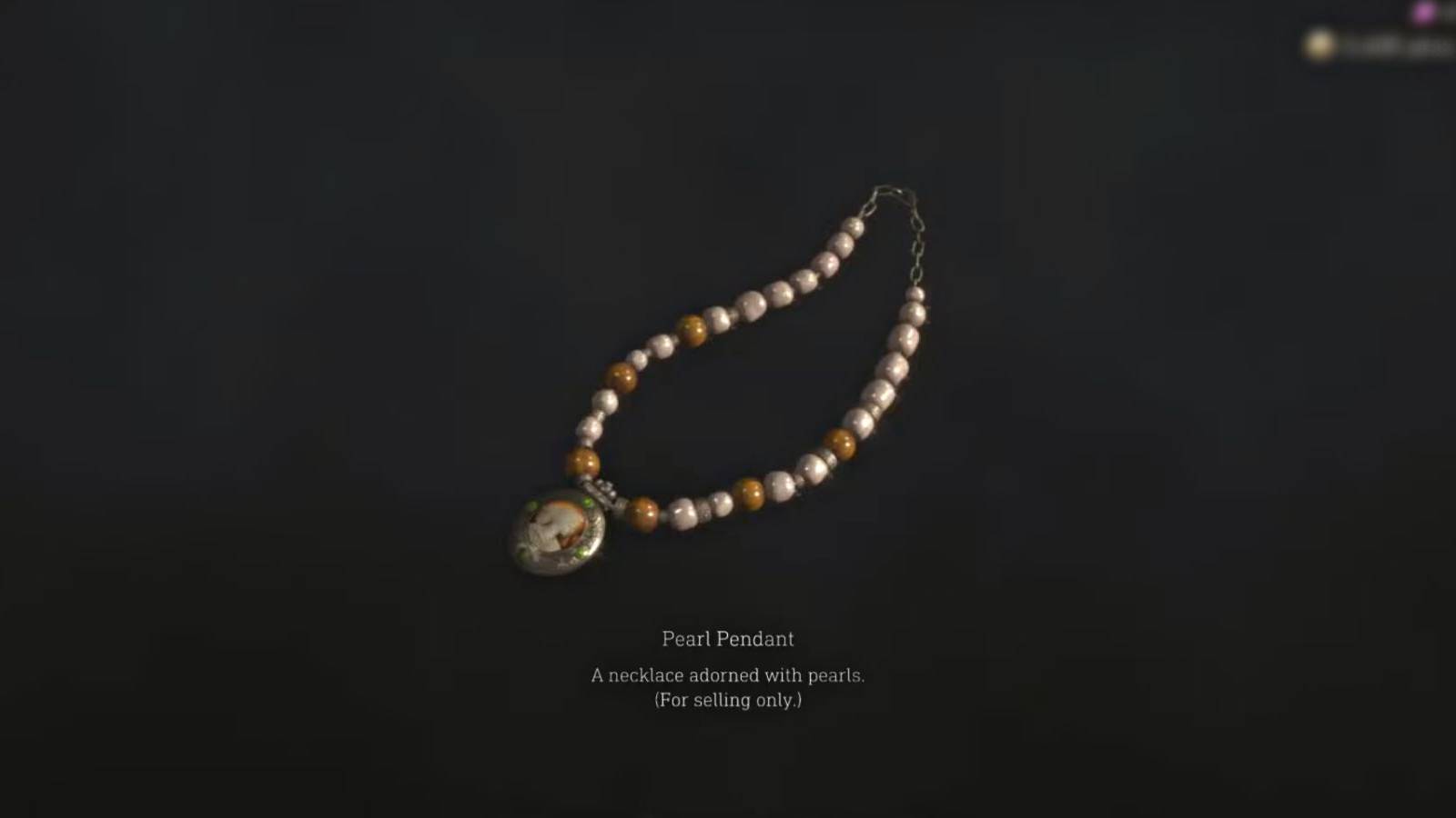 image showing a clean pearl pendant necklace in the resident evil 4 remake.