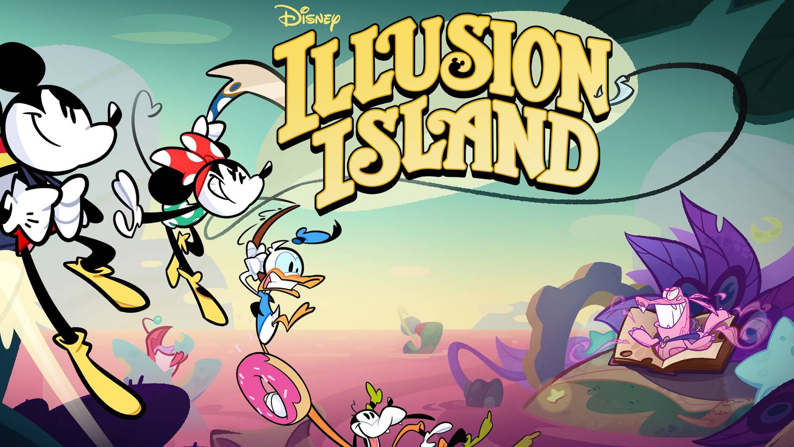 mickey minnie donald and goofy in key art