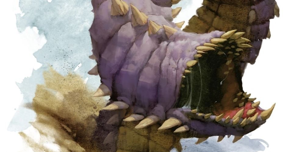 Purple Worm as seen in the DND 5e Monster Manual