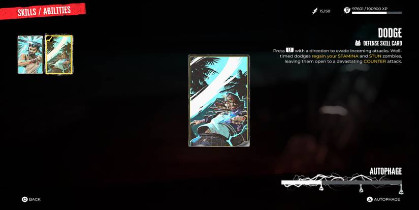 Dodge skill card in Dead Island 2