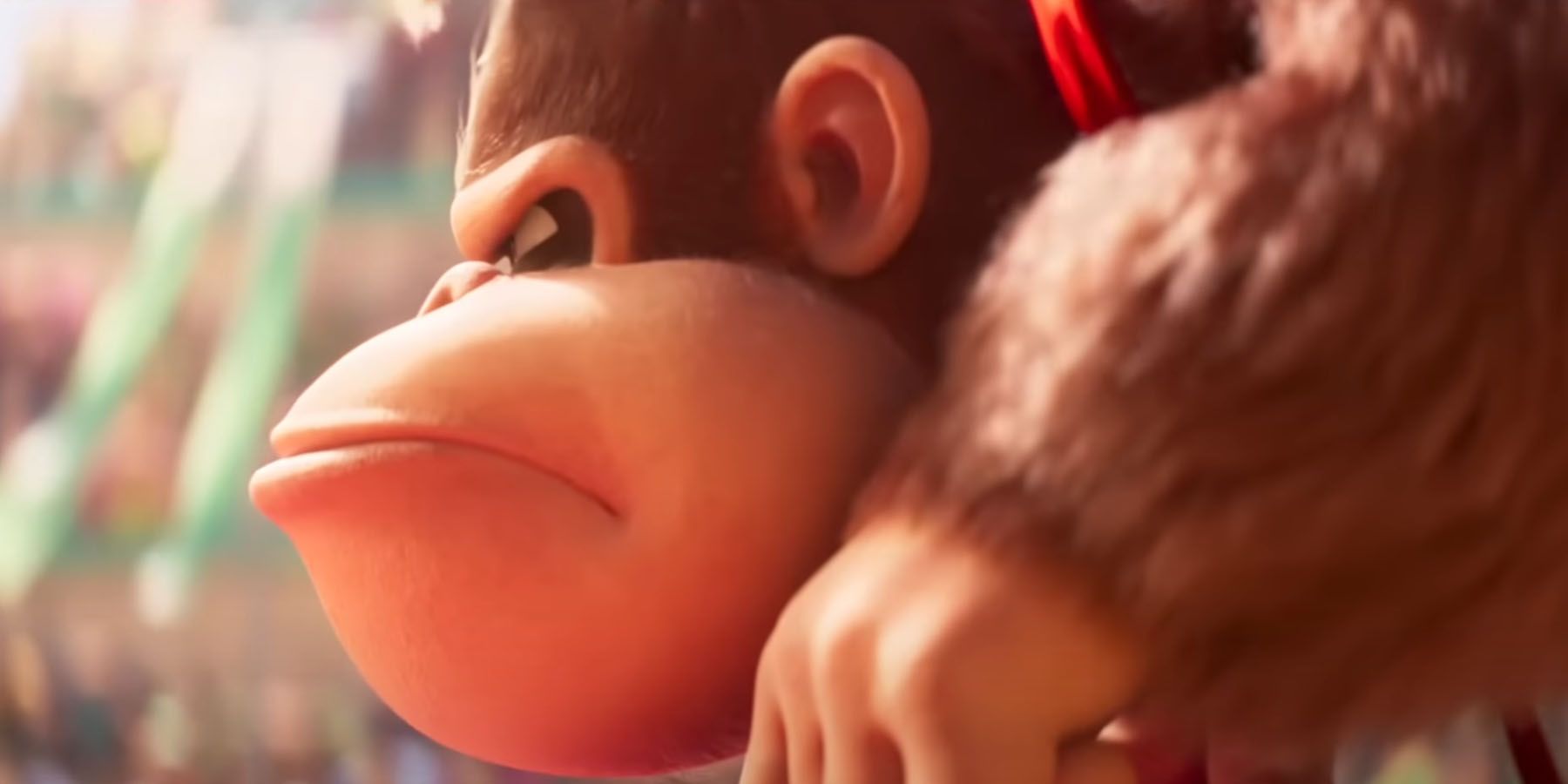 A screenshot of Donkey Kong poising himself for battle in The Super Mario Bros. Movie.