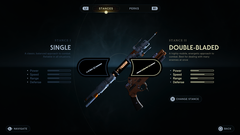 Double-Bladed Lightsaber Stance in Star Wars Jedi Survivor