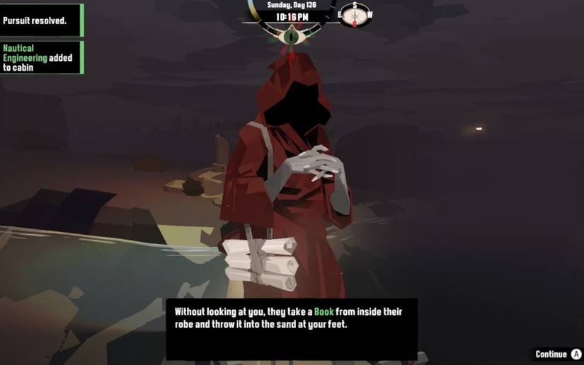 dredge figure in red pursuit walkthrough