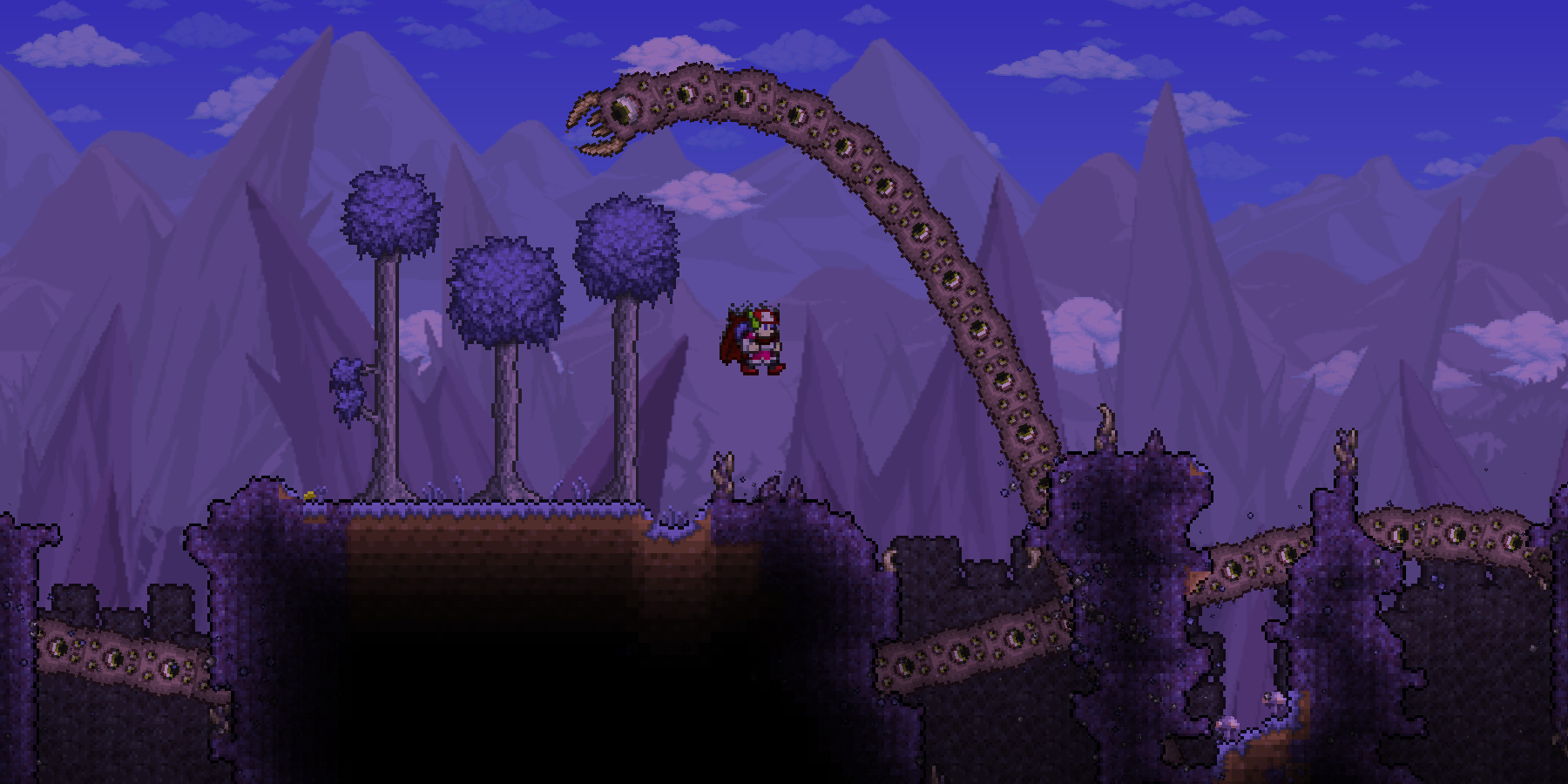 Image of eater of worlds boss from terraria