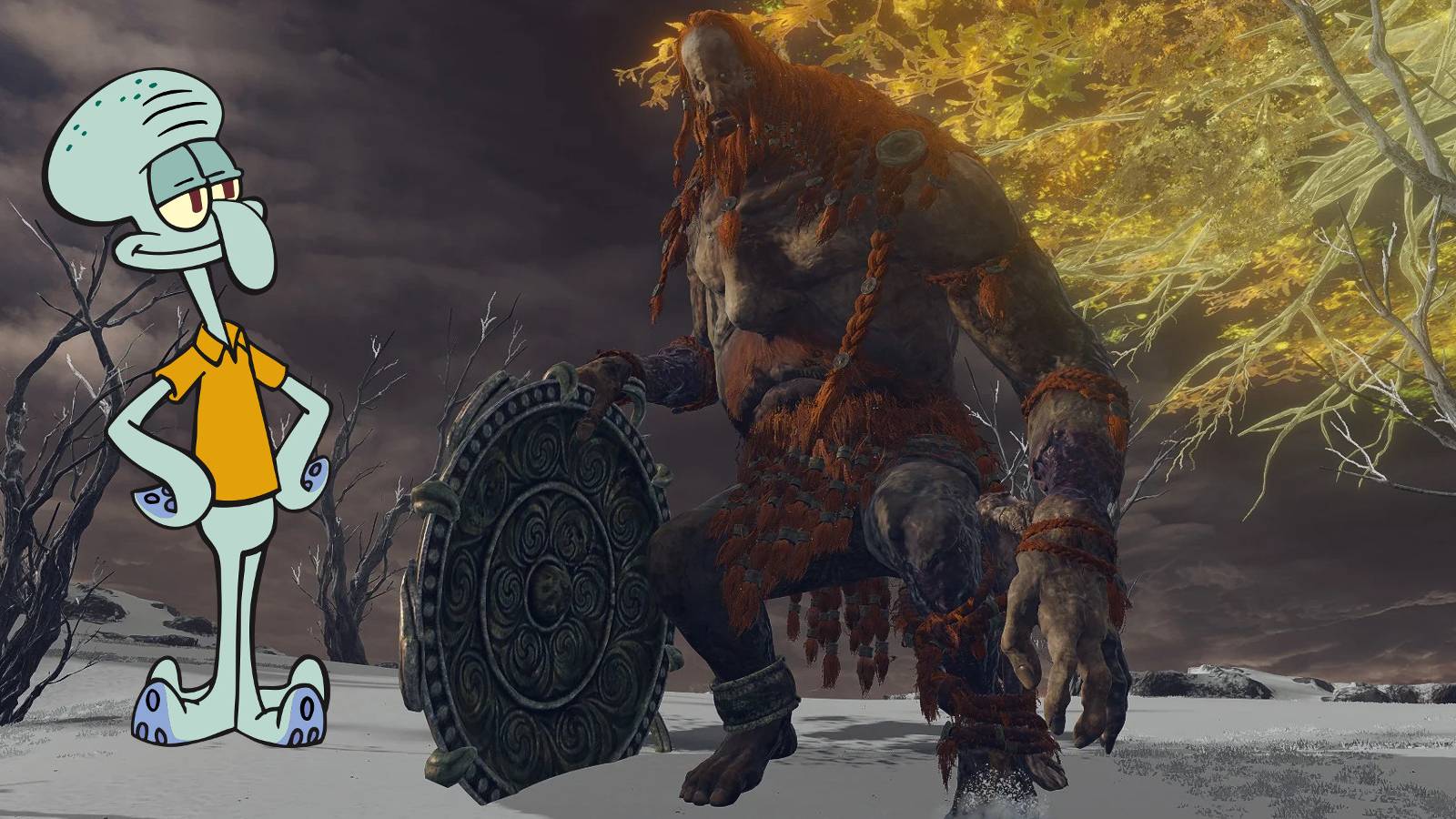 fire-giant-fights-squidward