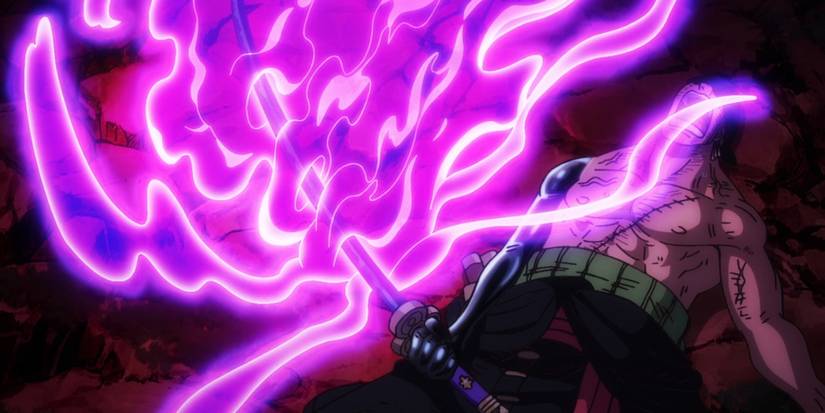 Enma drains Zoro's Haki