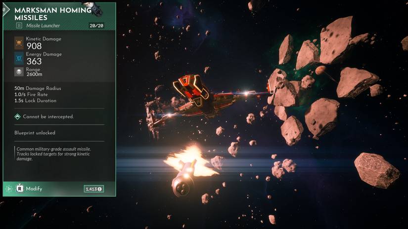 a homing missile being fired